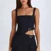 Acadia Minikleid mit Gürtel und Cut-outs in Schwarz Acadia Minikleid mit Gürtel und Cut-outs in Schwarz