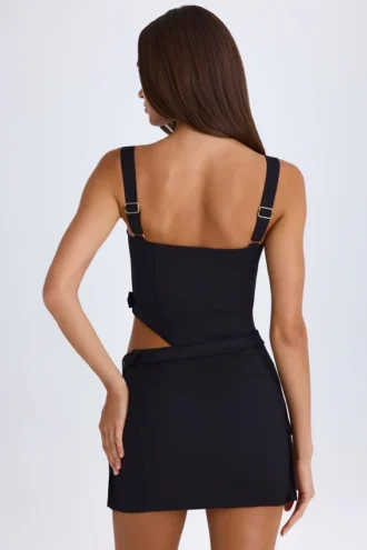 Acadia Minikleid mit Gürtel und Cut-outs in Schwarz