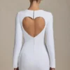Adelia Bodycon-Minikleid mit Herzausschnitt in Weiß Adelia Bodycon-Minikleid mit Herzausschnitt in Weiß