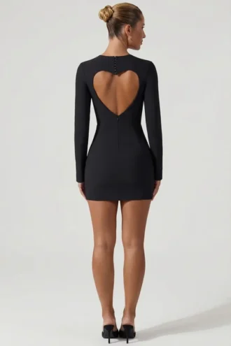 Adelia Cut-Out-Minikleid mit Herzausschnitt in Schwarz