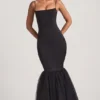 Adelpha Tüll-Fischschwanzkleid in Schwarz Adelpha Tüll-Fischschwanzkleid in Schwarz