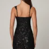 Adia verziertes A-Linien-Minikleid in Schwarz