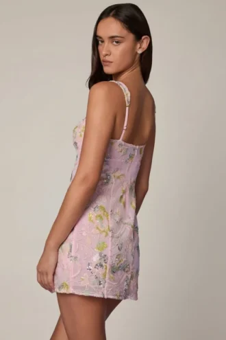 Adia verziertes A-Linien-Minikleid in zartem Rosa