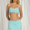 Aerin Fransen-Bralette in Aquablau