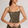 Ailany Modal-Oberteil mit Rundhalsausschnitt in Leopardenmuster