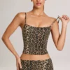 Ailany Modal-Oberteil mit Rundhalsausschnitt in Leopardenmuster