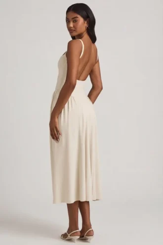 Aireen Modal A-Linien-Midaxi-Kleid in Elfenbein