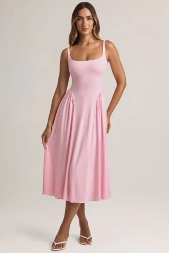 Aireen Modal A-Linien-Midaxi-Kleid in Pastellrosa