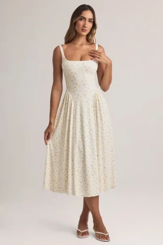 Aireen Modal-Midaxi-Kleid in A-Linie mit Blumenmuster