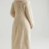 Alaska langer Shearling-Mantel in Creme