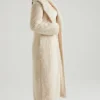 Alaska langer Shearling-Mantel in Creme