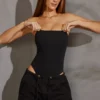 Allegra Bandeau-Bodys in Schwarz