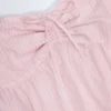 Alma Crop-Top aus Baumwollpopeline mit Bindeband vorne in Rosa-Weiß-Streifen Alma Crop-Top aus Baumwollpopeline mit Bindeband vorne in Rosa-Weiß-Streifen