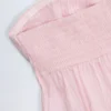 Alma Crop-Top aus Baumwollpopeline mit Bindeband vorne in Rosa-Weiß-Streifen Alma Crop-Top aus Baumwollpopeline mit Bindeband vorne in Rosa-Weiß-Streifen