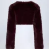 Almerinda Bolero aus Kunstfell in Weinrot Almerinda Bolero aus Kunstfell in Weinrot