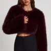 Almerinda Bolero aus Kunstfell in Weinrot Almerinda Bolero aus Kunstfell in Weinrot