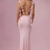 Alora Jersey-Kleid mit Drapierung in Babyrosa