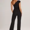 Alouette Modal-Jumpsuit mit einer Schulter in Schwarz