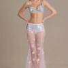 Celina Pailletten-Mesh-Shorts mit mittlerer Leibhöhe in Silber Celina Pailletten-Mesh-Shorts mit mittlerer Leibhöhe in Silber