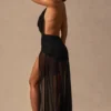 Anaya Maxikleid mit Cowl-Ausschnitt in Schwarz