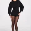 Anele Strick-Cardigan mit langen Ärmeln in Schwarz