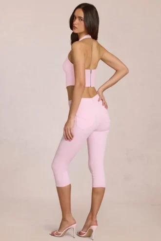 Anessa Capri-Jeans mit mittlerer Leibhöhe in Blossom Pink