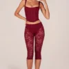 Annalisa Caprihose mit Spitze in Kirschrot
