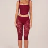 Annalisa Caprihose mit Spitze in Kirschrot