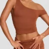 Anona Hose mit mittlerer Leibhöhe aus Modal-Kaschmir-Mischung in Kastanienbraun Anona Hose mit mittlerer Leibhöhe aus Modal-Kaschmir-Mischung in Kastanienbraun