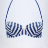 Ascona-Bikinioberteil mit Bügeln, Neckholder und Balconette-Schnitt in marineblauen Streifen Ascona-Bikinioberteil mit Bügeln, Neckholder und Balconette-Schnitt in marineblauen Streifen