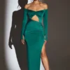 Audra Cut-Out-Maxikleid in Smaragdgrün