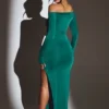 Audra Cut-Out-Maxikleid in Smaragdgrün