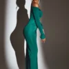 Audra Cut-Out-Maxikleid in Smaragdgrün