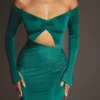 Audra Cut-Out-Maxikleid in Smaragdgrün