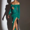 Audra Cut-Out-Maxikleid in Smaragdgrün