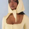 Aviana Strick-Kopftuch in Buttergelb