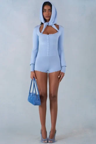 Aviana Strick-Kopftuch in Soft Blue