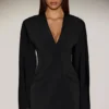 Azelie Einreihiges Blazer-Minikleid in Schwarz