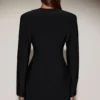 Azelie Einreihiges Blazer-Minikleid in Schwarz