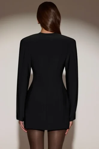 Azelie Einreihiges Blazer-Minikleid in Schwarz