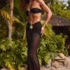 Bacalar Maxirock mit Rüschen und Metallverzierungen in Schwarz Bacalar Maxirock mit Rüschen und Metallverzierungen in Schwarz