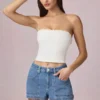 Beata A-Linien-Shorts mit hoher Taille in mittelblauer Waschung Beata A-Linien-Shorts mit hoher Taille in mittelblauer Waschung
