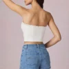 Beata A-Linien-Shorts mit hoher Taille in mittelblauer Waschung Beata A-Linien-Shorts mit hoher Taille in mittelblauer Waschung
