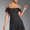 Beaufort Mini-Kleid mit Verzierungen und Cold-Shoulder-Ausschnitt in Schwarz Beaufort Mini-Kleid mit Verzierungen und Cold-Shoulder-Ausschnitt in Schwarz