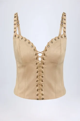 Bela Schnür-Oberteil in Beige