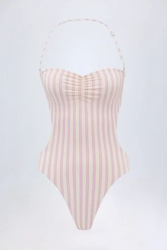 Biarritz Cut-Out-Badeanzug mit Neckholder in Mauve