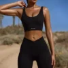 Biker-Shorts mit hoher Taille und FlexiRib-Stoff in Schwarz