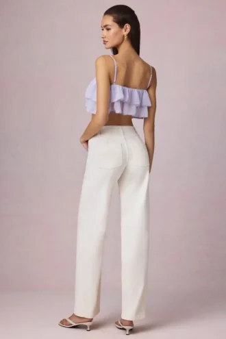 Bobbi Mid-Rise Barrel-Leg Jeans in Ecru-Waschung