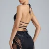 Bonnie Shorts mit Verzierungen und hoher Taille in Schwarz Bonnie Shorts mit Verzierungen und hoher Taille in Schwarz