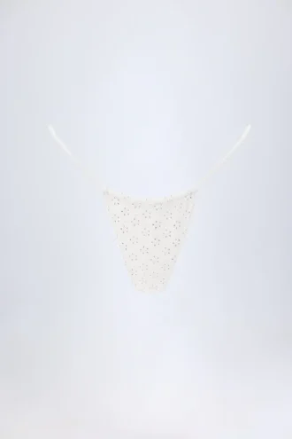 Bosa Bikinihose mit Kordelzug in Broderie Anglaise, Farbe: Weiß Bosa Bikinihose mit Kordelzug in Broderie Anglaise, Farbe: Weiß